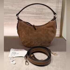 Jimmy Choo light Brown Suede Hobo crossbody Bag